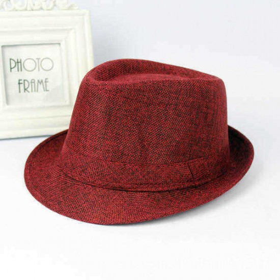 Men Women Cotton Wide Brim Panama Fedora Hats Jazz Caps Top Beach Visor Hat