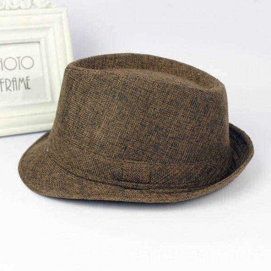 Men Women Cotton Wide Brim Panama Fedora Hats Jazz Caps Top Beach Visor Hat