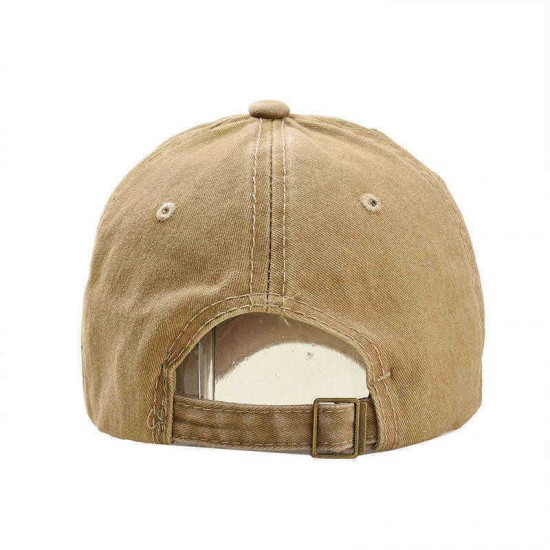 Men Women Denim Sunshade Hat Embroidered Letter Shark Washed Baseball Cap