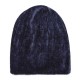 Men Women Double Layer Plus Velvet Hood Hat Chenille Warm Vertical Stripes Baggy Pile Cap Beanie