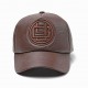 Men Women Earmuffs Artificial Leather Badge Baseball Cap Outdoor Adjustable Dad Peaked Hat