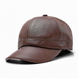 Men Women Earmuffs Artificial Leather Baseball Cap Outdoor Adjustable  Dad Peaked Hat