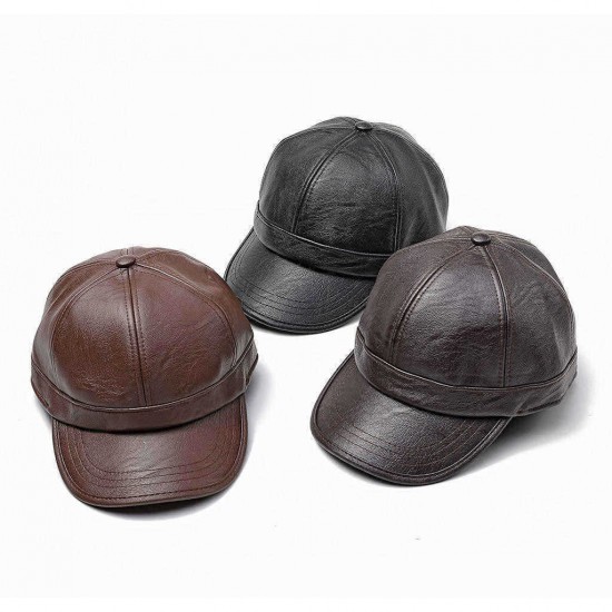 Men Women Earmuffs Artificial Leather Baseball Cap Outdoor Adjustable  Dad Peaked Hat