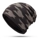 Men Women Fleece Liner Knitted Hat Leopard Pattern Knit Cap