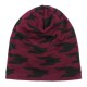 Men Women Fleece Liner Knitted Hat Leopard Pattern Knit Cap