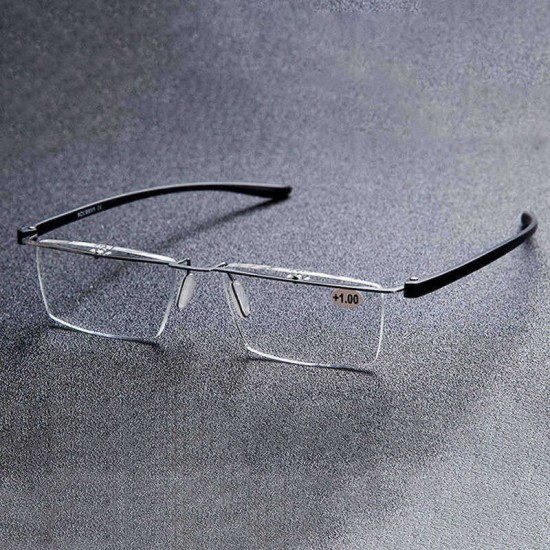 Men Women HD Frameless Reading Glasses Sleek Minimalist Resin Presbyopic Glasses