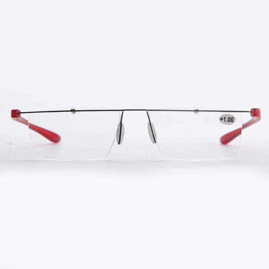 Men Women HD Frameless Reading Glasses Sleek Minimalist Resin Presbyopic Glasses