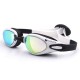 Men Women HD Waterproof Anti-fog Electroplating Swimming Goggles Silicone Anti-UV Glasses with Case