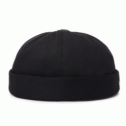 Men Women Letter Embroidery French Brimless Hats Leisure Cotton Adjustable Skullcap