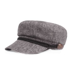 Men Women Linen Sunshade Military Army Cap Casual Breathable Durable Flat Top Hats