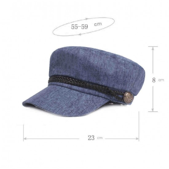 Men Women Linen Sunshade Military Army Cap Casual Breathable Durable Flat Top Hats