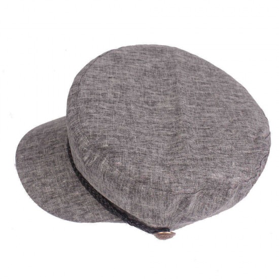 Men Women Linen Sunshade Military Army Cap Casual Breathable Durable Flat Top Hats