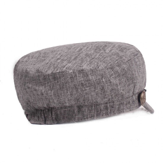 Men Women Linen Sunshade Military Army Cap Casual Breathable Durable Flat Top Hats