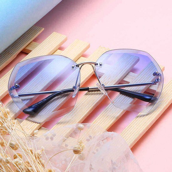 Men Women Outdoor Casual Ocean Piece Sunglasses Cut Edge Frameless Metal Sunglasses