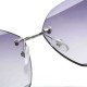 Men Women Outdoor Casual Ocean Piece Sunglasses Cut Edge Frameless Metal Sunglasses