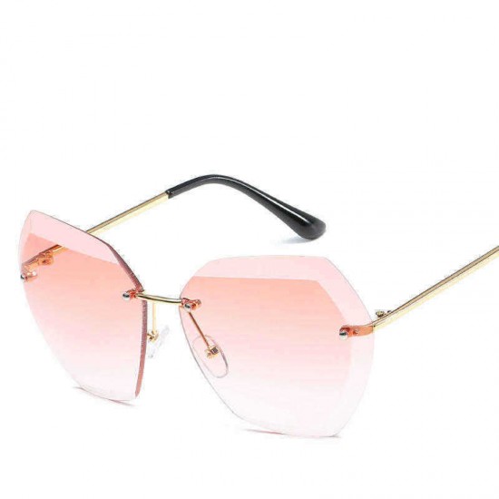 Men Women Outdoor Casual Ocean Piece Sunglasses Cut Edge Frameless Metal Sunglasses