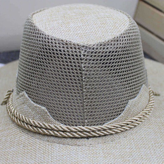 Men Women Outdoor Mesh Breathable Cowboy Hat Travel Sunshade Visor Hat