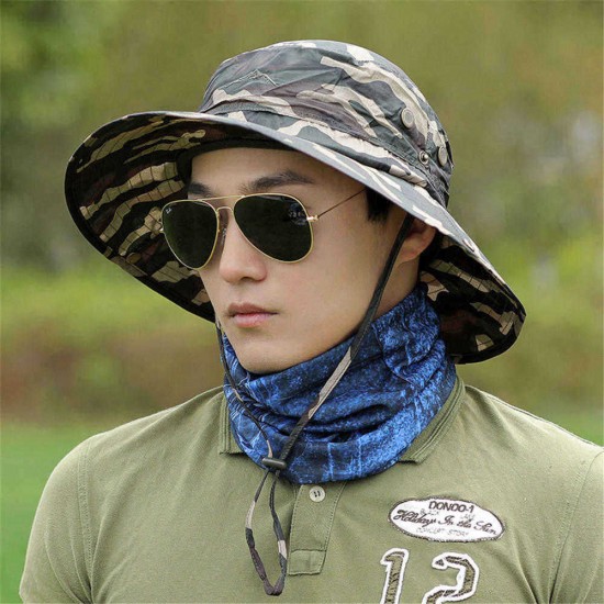 Men Women Outdoor UV-Proof Jungle Gardening Sun Hat Leisure Cowboy Fishing Sunshade Fisherman Hat