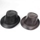 Men Women PU Leather Plain Weave Crimping Brim Casual Jazz Top Hat