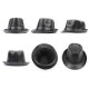 Men Women PU Leather Plain Weave Crimping Brim Casual Jazz Top Hat