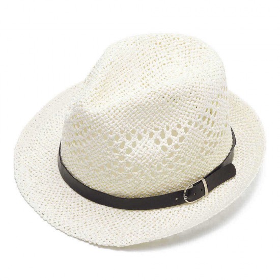 Men Women Personalized Handmade Straw Jazz Hat Outdoor Travel Beach Breathable Mesh Hollow Sun Cap