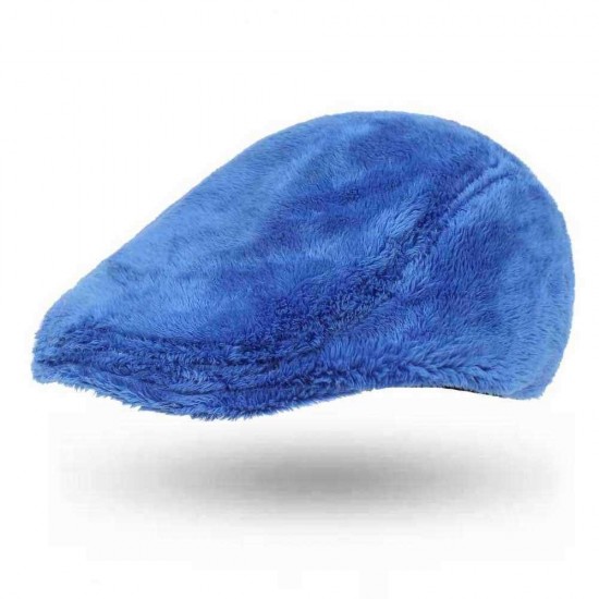 Men Women Plush Painter Beret Caps Outdoor Winter Warm Gatsby Newsboy Hat