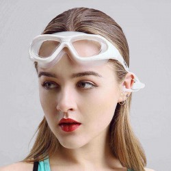 Men Women Polycarbonate HD Transparent Waterproof Anti-Fog Swimming Goggles Reading Glasses