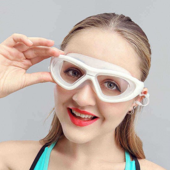 Men Women Polycarbonate HD Transparent Waterproof Anti-Fog Swimming Goggles Reading Glasses