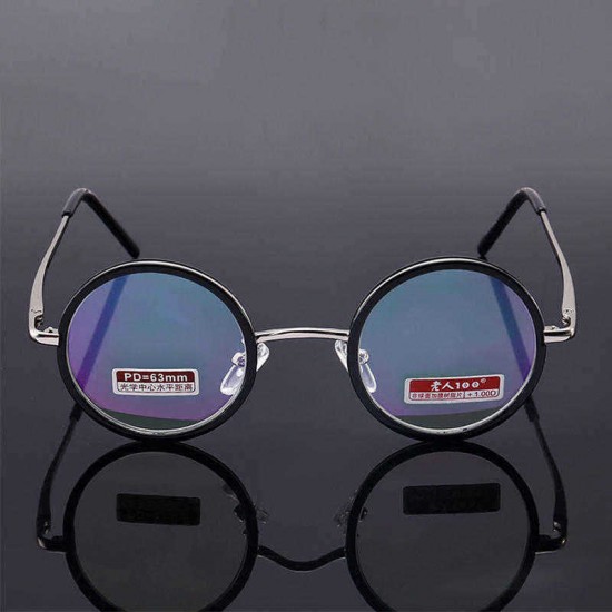 Men Women Retro Round Presbyopic Glasses HD Comfortable Reading Glasses With Case