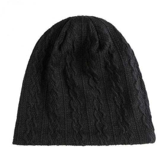 Men Women Slouchy Plus Velvet Bonnet Outdoor Winter Earmuffs Ski Knit Hat Beanie