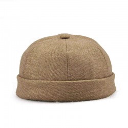 Men Women Solid Color Section Hat Hip Hop Hat Sailor Cap Cotton Brimless Hats