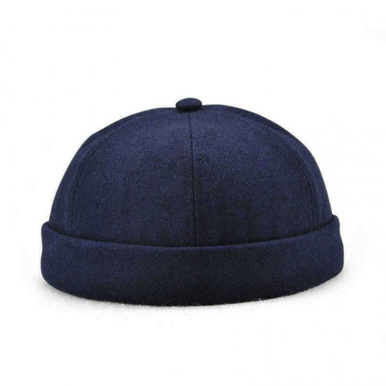 Men Women Solid Color Section Hat Hip Hop Hat Sailor Cap Cotton Brimless Hats