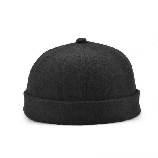 Men Women Solid Color Section Hat Hip Hop Hat Sailor Cap Cotton Brimless Hats