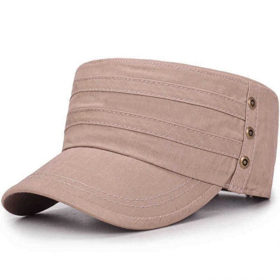 Men Women Solid Color Vogue Cotton Flat Hats Sunshade Casual Outdoors Adjustable Cap