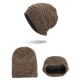 Men Women Special Stripe Plus Velvet Knitted Hat Outdoor Double Layers Slouch Beanie Caps