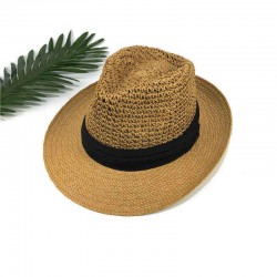 Men Women Straw Knited Sunscreen Jazz Hat Outdoor Casual Travel Visor Hat