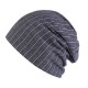 Men Women Stripe Slouchy Headwear Bonnet Hat Outdoor Winter Cotton Skull Cap Beanie