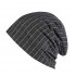 Men Women Stripe Slouchy Headwear Bonnet Hat Outdoor Winter Cotton Skull Cap Beanie