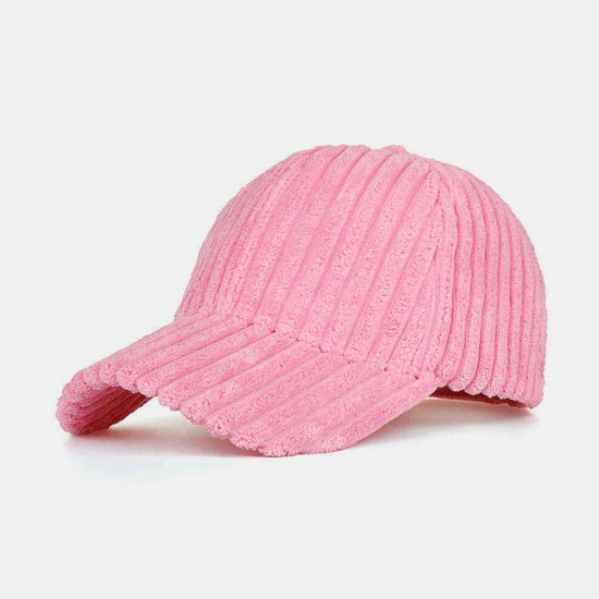 Men Women Striped Corduroy Baseball Cap Sun Hat Outdoor Sunshade Hat