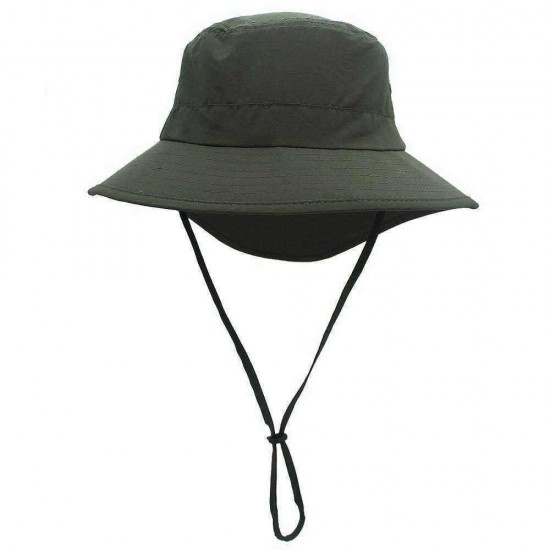 Men Women Summer Casual Breathable Adjustable Fisherman Hat Solid Color Bucket Hat