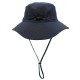 Men Women Summer Casual Breathable Adjustable Fisherman Hat Solid Color Bucket Hat