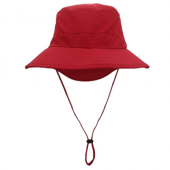 Men Women Summer Casual Breathable Adjustable Fisherman Hat Solid Color Bucket Hat