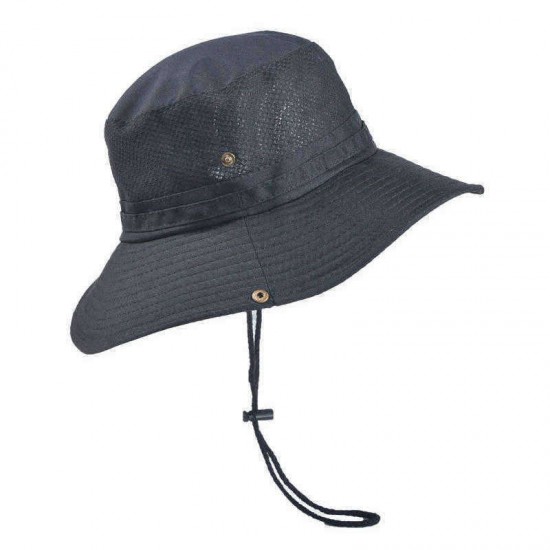 Men Women Summer Foldable Visor Bucket Hat Fishing Hat Outdoor Climbing Mesh Sunshade Cap