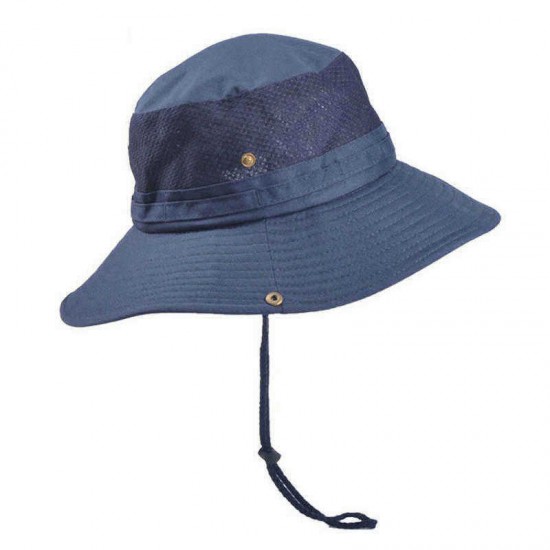 Men Women Summer Foldable Visor Bucket Hat Fishing Hat Outdoor Climbing Mesh Sunshade Cap