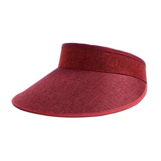 Men Women Summer Outdoor Casual Linen Empty Top Hat UV Protection Sunshade Hat