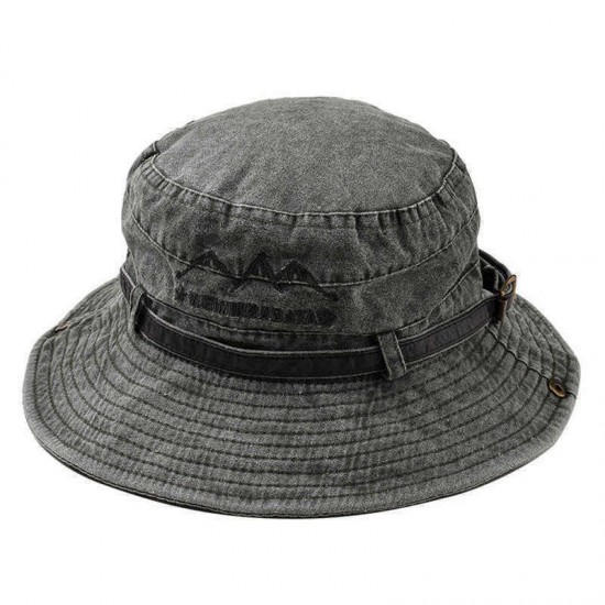 Men Women Summer Outdoor Embroidery Cotton Fishing Hat Sunshade Adjustable Visor Hat