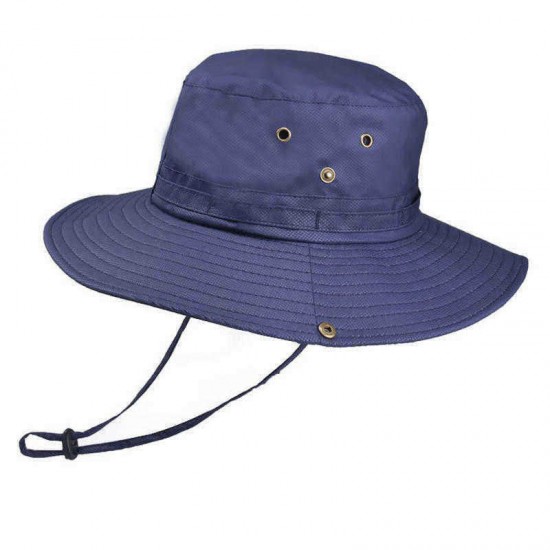 Men Women Summer Silk Visor Bucket Hat Fisherman Hat Outdoor Climbing Mesh Sunscreen Cap