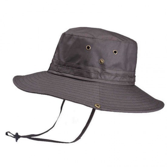 Men Women Summer Silk Visor Bucket Hat Fisherman Hat Outdoor Climbing Mesh Sunscreen Cap