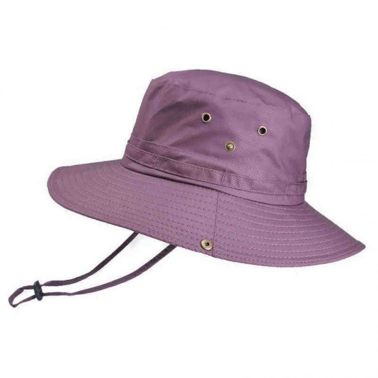 Men Women Summer Silk Visor Bucket Hat Fisherman Hat Outdoor Climbing Mesh Sunscreen Cap