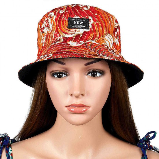 Men Women Summer Street Double-faced Fisherman Hat Travel Sunscreen Bucket Hat